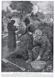 The two de Laceys as gardeners in a monastery AD1210
